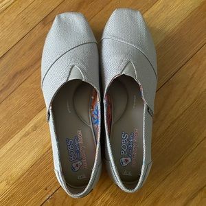 Bobs by Skechers Espadrilles 10 Beige Canvas Cushioned Rope Heels VGUC